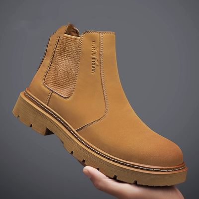 Bota de Trabajo Estilo Británico Otoño Invierno con Suela Gruesa y Caña Alta - Image 2