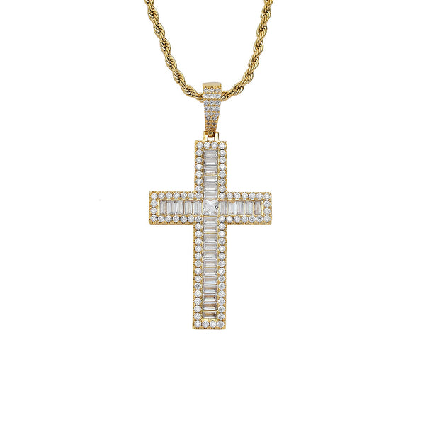 Dije Cruz de Cobre con Circonita Incrustada - Collar de Fe - Image 3