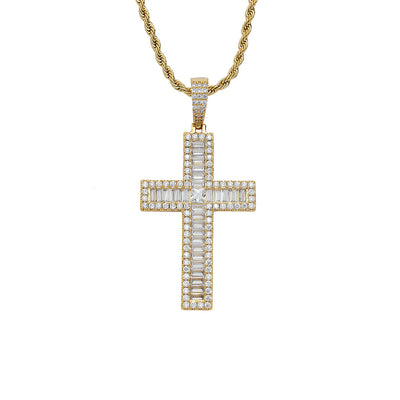 Dije Cruz de Cobre con Circonita Incrustada - Collar de Fe - Image 3