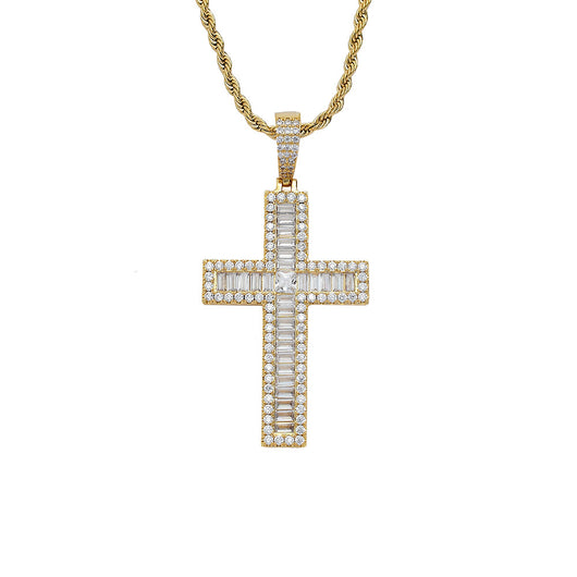 Dije Cruz de Cobre con Circonita Incrustada - Collar de Fe - Image 3