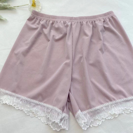 Pantalones de Seguridad Tipo Short con Encaje en Seda Helada para Mujer - Diseño Suelto y Fresco - Image 3