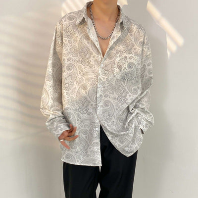 Camisa Casual Estampada de Temperamento Masculino - Image 17