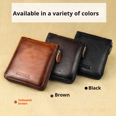 Billetera Corta de Cuero para Hombre con Protección Antirrobo y Cierre Seguro - Image 4