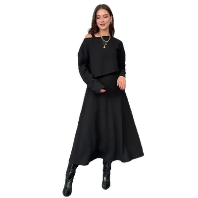 Conjunto Vestido Minimalista de Punto para Mujer - Image 5