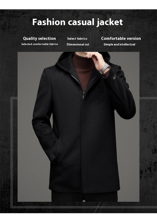 Abrigo de Lana Reversible con Capucha para Hombre - Invierno Premium - Image 10