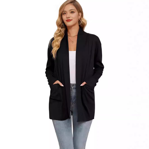 Cardigan Suelto Casual para Mujer con Bolsillos