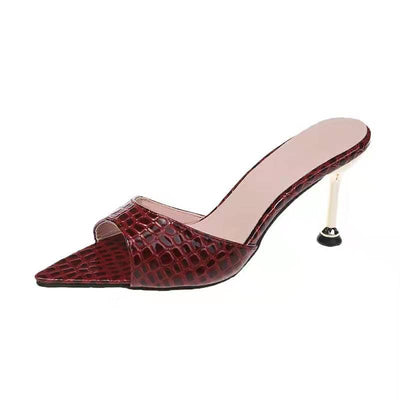 Sandalias de Tacón Alto con Punta Afilada y Patrón Serpiente para Mujer - Image 6