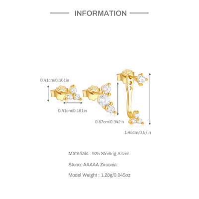 Aretes de Plata Esterlina 925 con Zirconia Geométrica y Borla para Uso Diario - Image 21