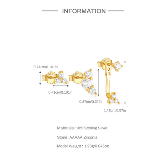 Aretes de Plata Esterlina 925 con Zirconia Geométrica y Borla para Uso Diario - Image 21