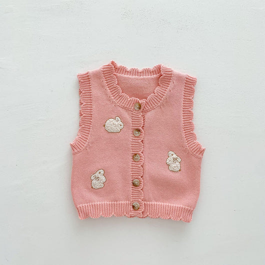 Chaleco Cardigan Infantil con Estampado de Conejitos - Image 10