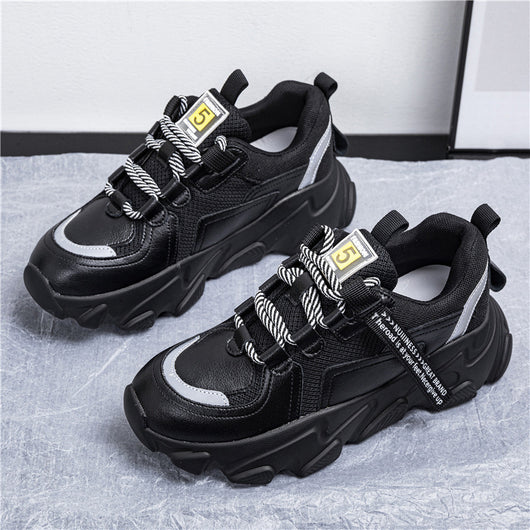 Zapatos Deportivos Casual Papá de Cuero Genuino con Suela Elevada - Image 7