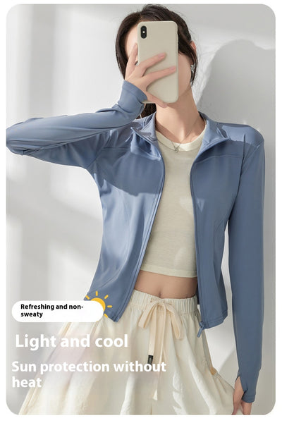 Chaqueta Deportiva para Yoga Mujer Manga Larga Protección Solar Ropa Outdoor - Image 17