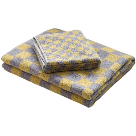 Toalla de Baño Jacquard Damero Absorbente Doble Hilo Baja Pelusa - Image 6