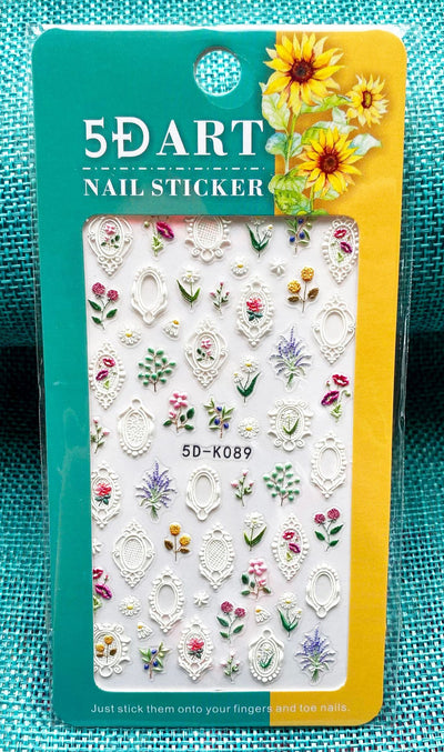 Stickers de Uñas 3D con Relieve - Diseño Cuadros y Moños para Verano - Image 37