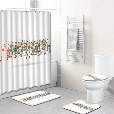 Juego de Baño Musical 4 Piezas - Tapete Antideslizante y Cortina de Ducha - Image 9
