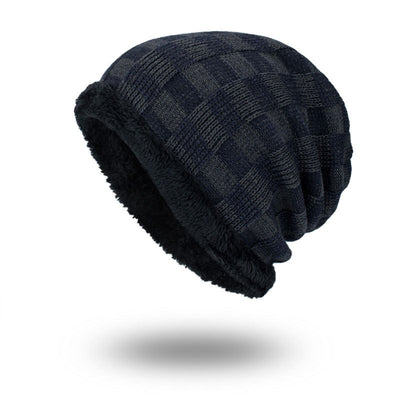 Gorro de Lana Tejida con Terciopelo - Contraste de Colores - Image 5