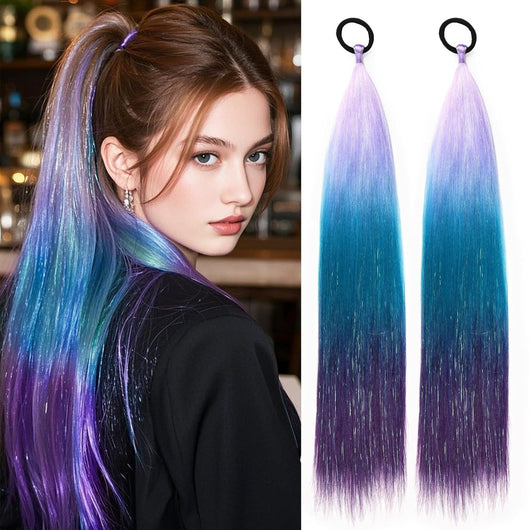 Peluca Coleta Estilo Boxeador Europeo Americano con Trenza Láser Silk