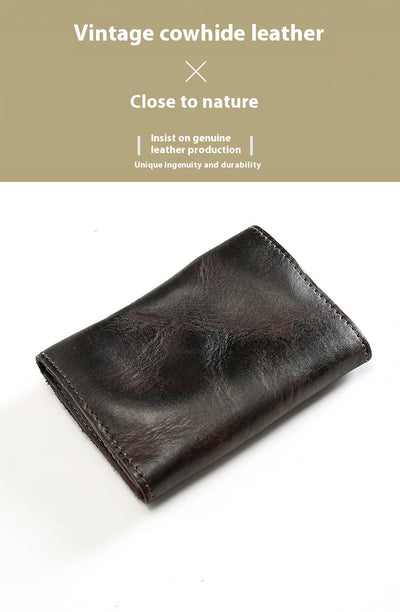 Billetera Corta de Cuero Vacuno Estilo Retro para Hombre - Image 28