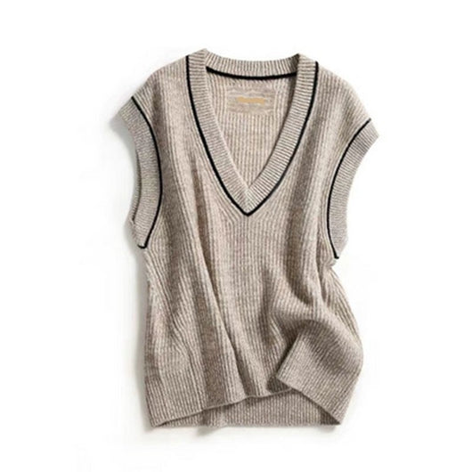 Chaleco de Lana Tejido Suelto Cuello en V - Diseño Versátil y Cómodo - Image 12