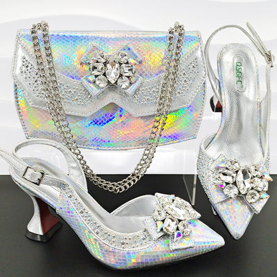 Conjunto de Tacones Altos de 9cm con Bolso de Mano para Eventos - Image 4