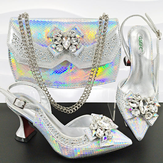 Conjunto de Tacones Altos de 9cm con Bolso de Mano para Eventos - Image 4