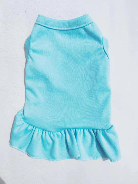 Vestido de Algodón con Volantes para Mascotas - Colores Sólidos - Image 7
