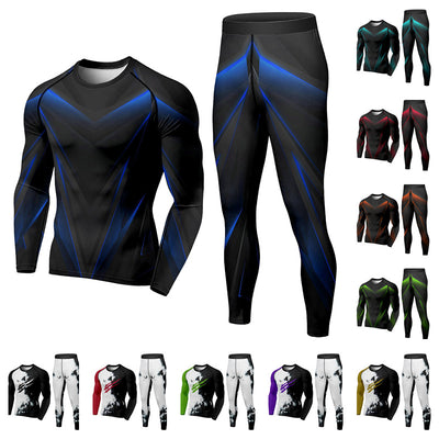 Conjunto Deportivo de Compresión para Hombre - Pantalón y Playera Térmica para Invierno