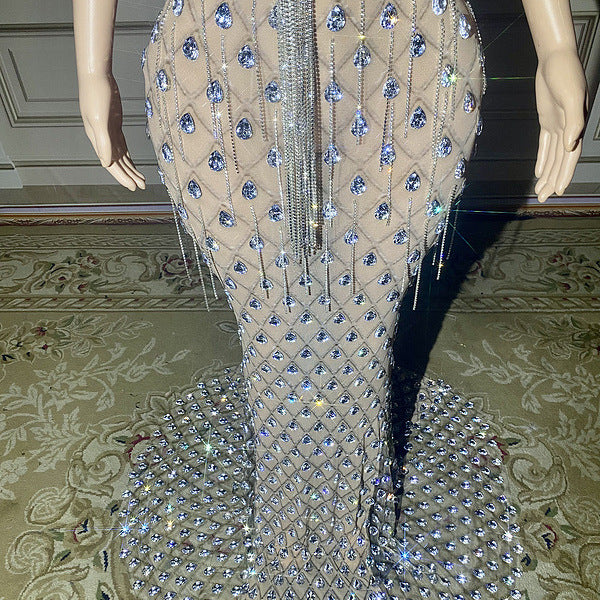 Vestido Sirena Elegante sin Espalda