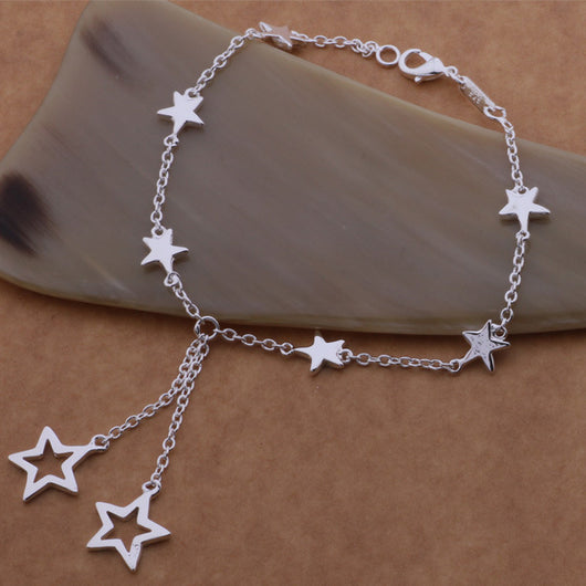 Conjunto de Joyería Plateada: Pulsera, Collar y Aretes Estrella - Image 16