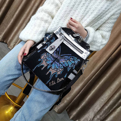 Bolso de Hombro Mariposa con Detalles de Cristal Brillante - Image 5