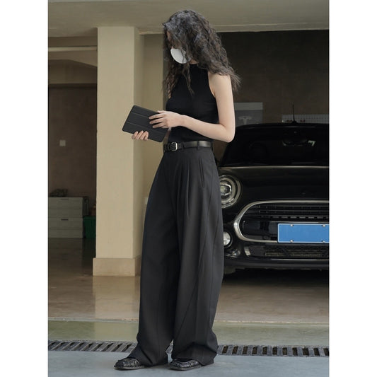 Pantalón Casual Holgado de Cintura Alta con Textura para Mujer - Image 3