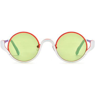 Lentes de Sol Mujer Bloques de Color Titanio Puro Diseño Redondo - Image 4