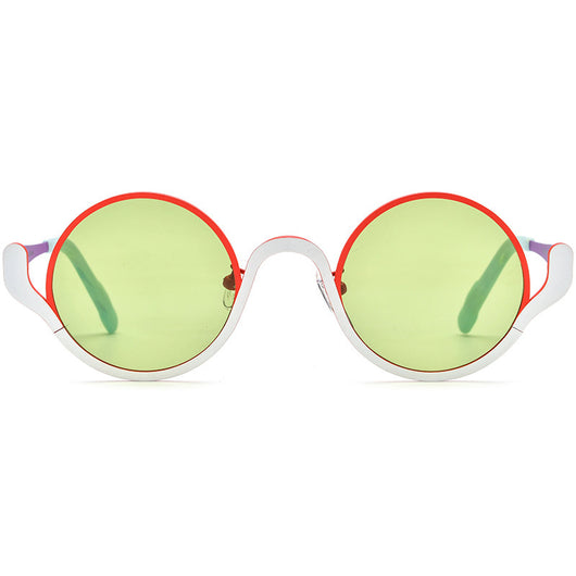 Lentes de Sol Mujer Bloques de Color Titanio Puro Diseño Redondo - Image 4