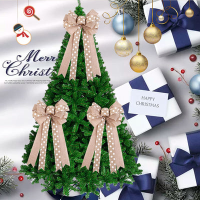 Adorno Navideño de Lino Beige con Lazo - Image 8
