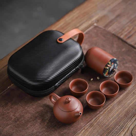Juego de Té Portátil en Piedra Púrpura con 4 Tazas y Contenedores - Image 13