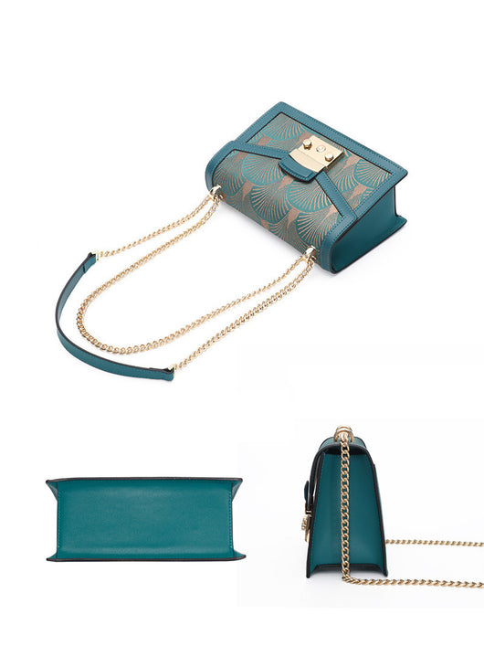 Bolso de Mensajero Artesanal Cuero con Bordado Chino Tradicional - Image 2