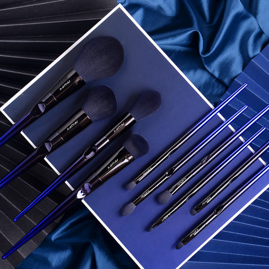 Set de 10 Brochas de Maquillaje Azul Premium - Image 10