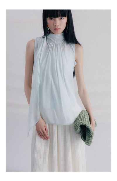 Blusa Sin Mangas con Cintas Decorativas - Image 13