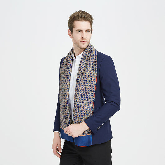 Bufanda de Seda Reversible para Hombre - Elegancia Dual - Image 3