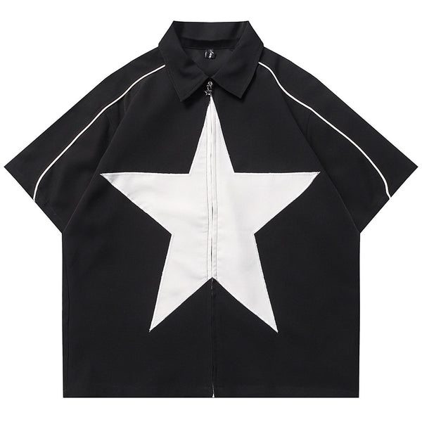 Camisa Casual de Hombre con Parches de Estrellas - Image 4