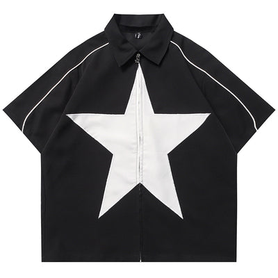 Camisa Casual de Hombre con Parches de Estrellas - Image 4