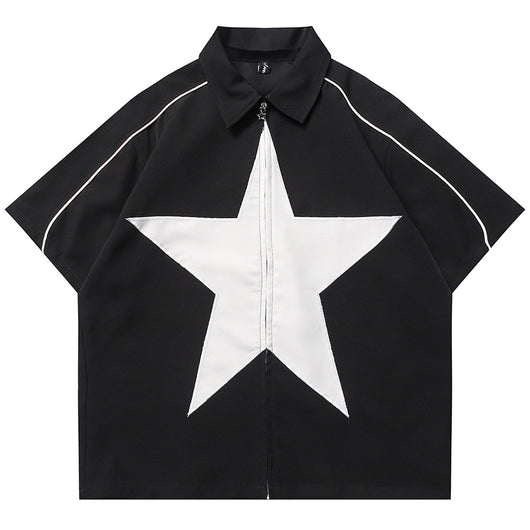 Camisa Casual de Hombre con Parches de Estrellas - Image 4