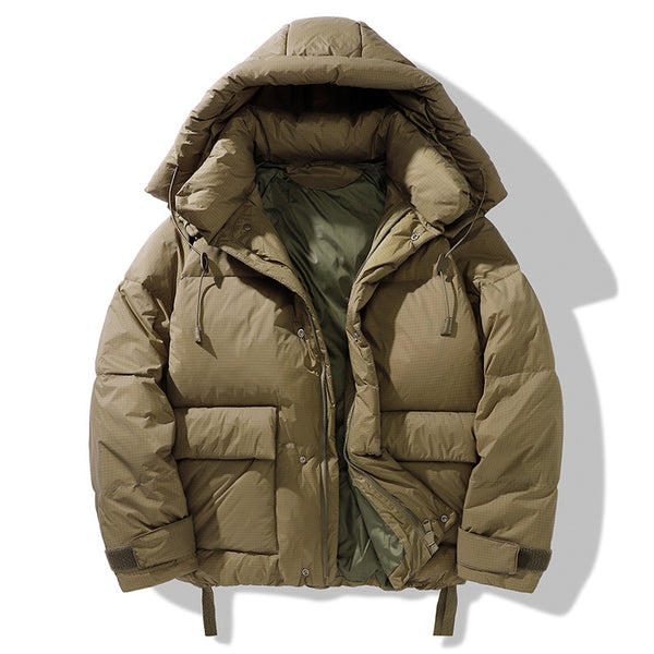 Chaqueta de Plumón Estilo Utilitario para Hombre Talla Grande
