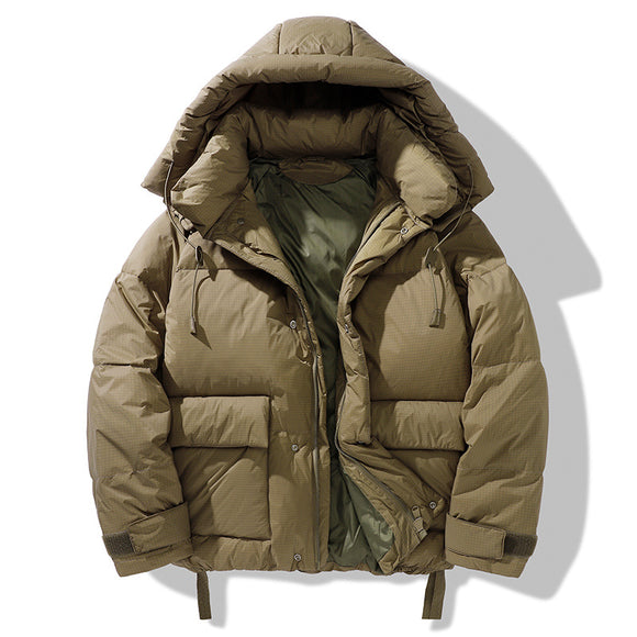 Chaqueta de Plumón Estilo Utilitario para Hombre Talla Grande