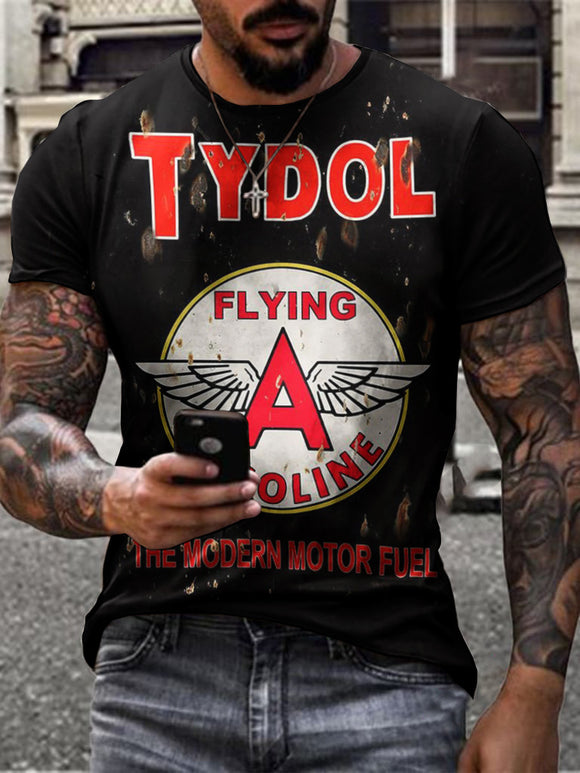 Camiseta Deportiva Casual Estampada 3D Manga Corta para Hombre