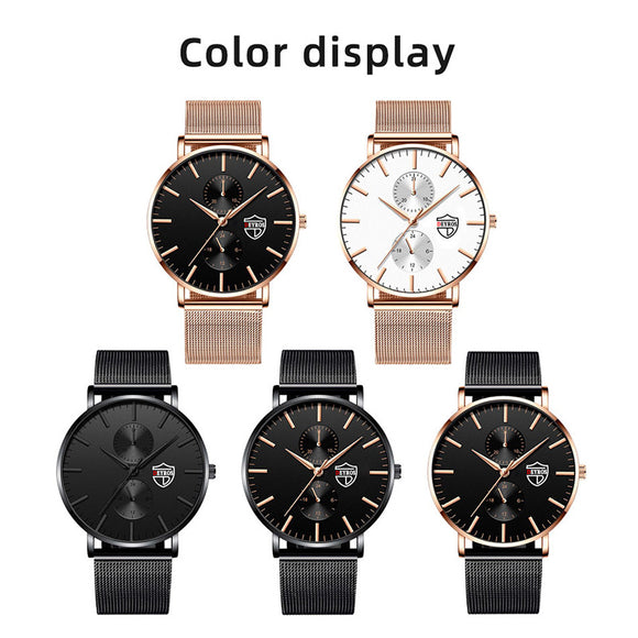 Reloj de Hombre Elegante con Malla Chapada al Vacío
