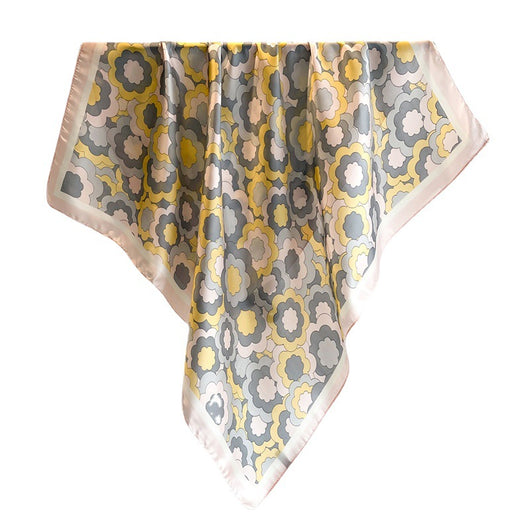 Pañuelo de Seda Artificial Cuadrado para Mujer con Degradado de Flores - Image 5
