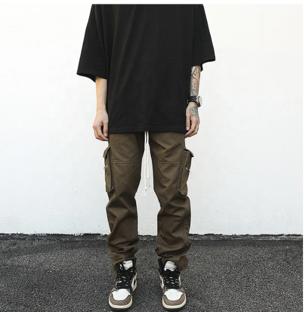 Pantalones Cargo con Cordón y Bolsillos Laterales para Hombre