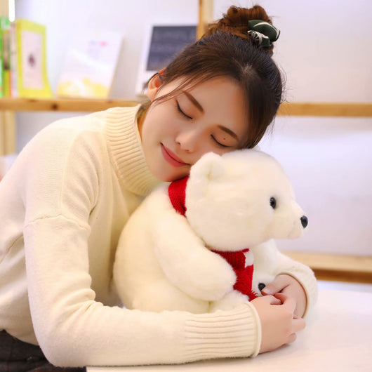 Peluche Adorable Oso Polar con Bufanda - Muñeco Ragdoll para Niños - Image 13