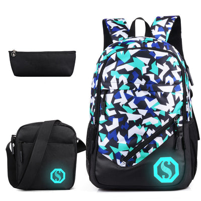 Mochila Urbana de Tres Compartimentos con Diseño Cuadros y Graffiti - Image 8